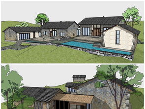 精品中式仿古風格別墅庭院客棧建筑su模型設計素材 建筑模型模型大全 19148349