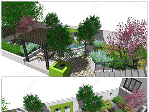 屋頂花園庭院設計 SU草圖大師模型下載指南